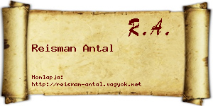 Reisman Antal névjegykártya